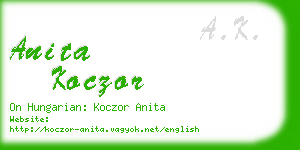 anita koczor business card